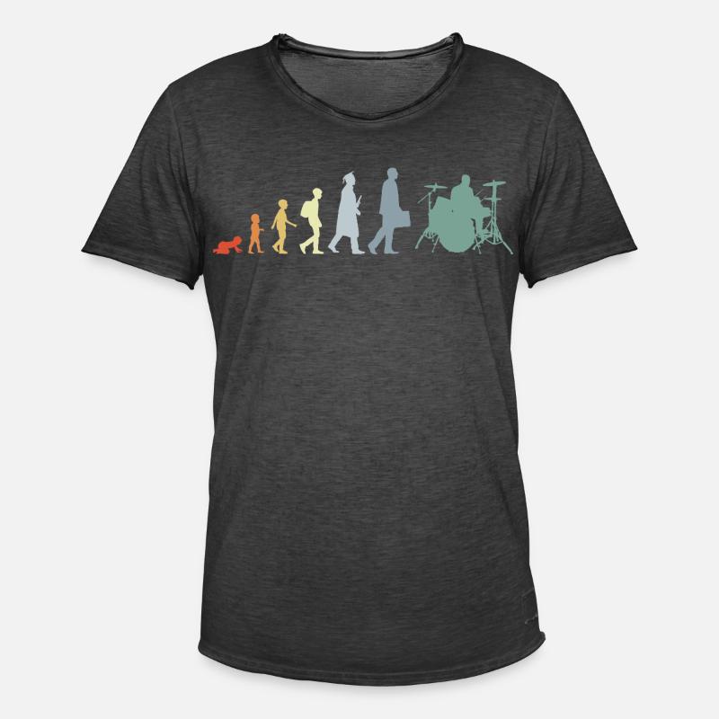 Drummer Evolution - Männer Vintage T-Shirt - Vintage Schwarz