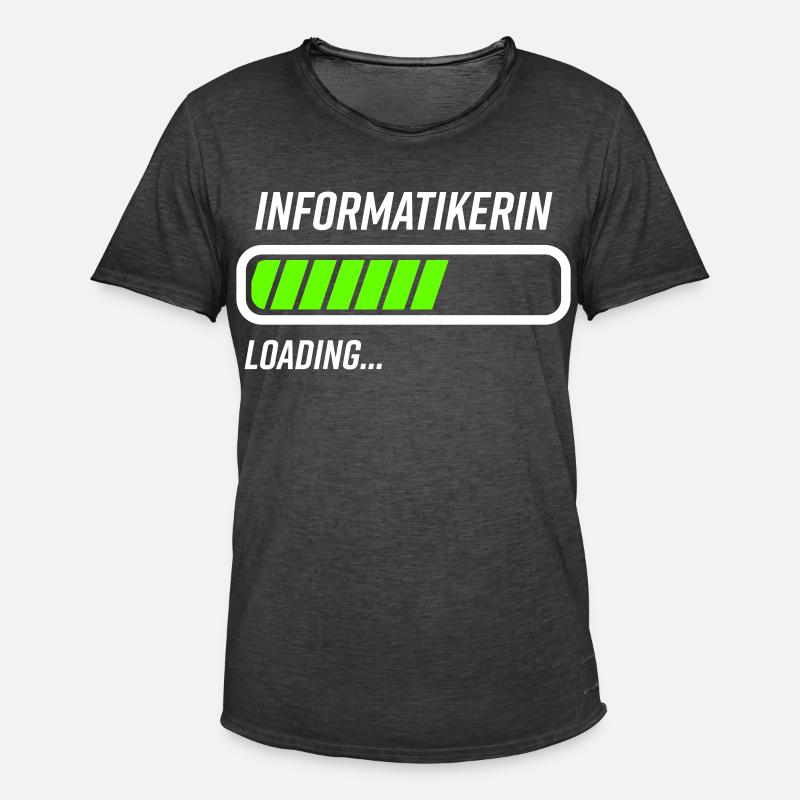 Informatikerin Loading Ladebalken - Männer Vintage T-Shirt - Vintage Schwarz