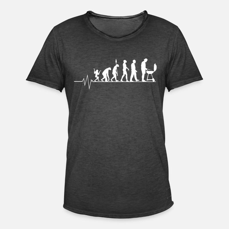 Evolution Grillen - Männer Vintage T-Shirt - Vintage Schwarz