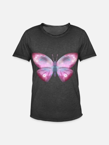 Schmetterling - Männer Vintage T-Shirt - Vintage Schwarz