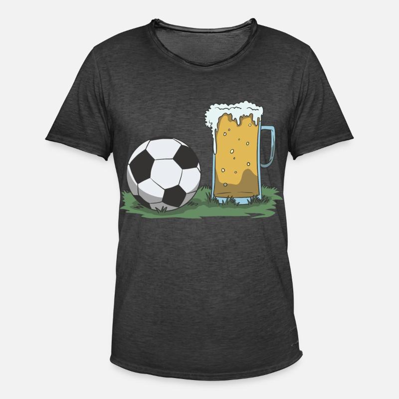 Fußball und Bier Geschenk Idee - Männer Vintage T-Shirt - Vintage Schwarz