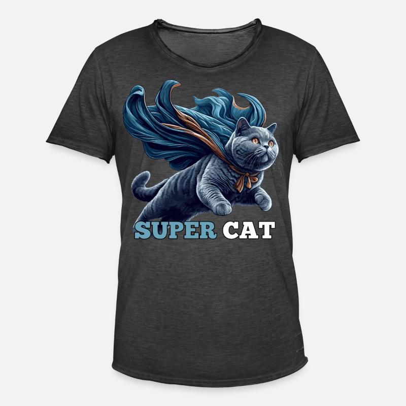 Super Katze BKH Blue Geschenk - Männer Vintage T-Shirt - Vintage Schwarz