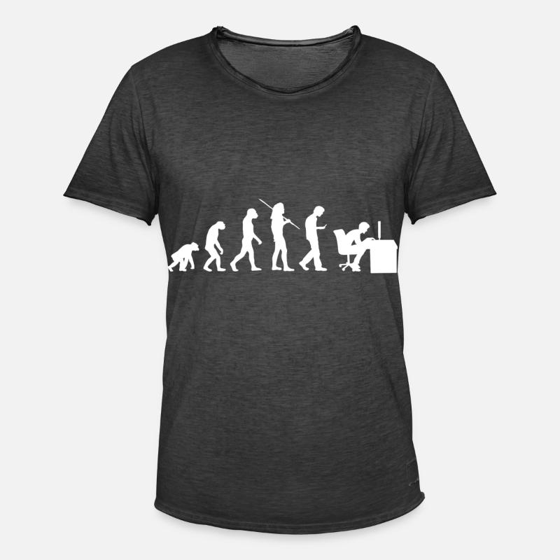 Evolution - Generation Smombie Nerd - Men's Vintage T-Shirt - washed black