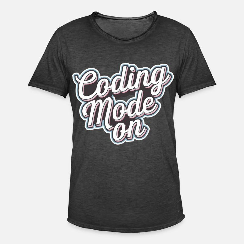 Coding Mode On 16 - Männer Vintage T-Shirt - Vintage Schwarz