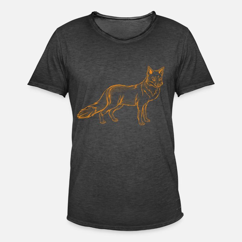 Fuchs - Männer Vintage T-Shirt - Vintage Schwarz