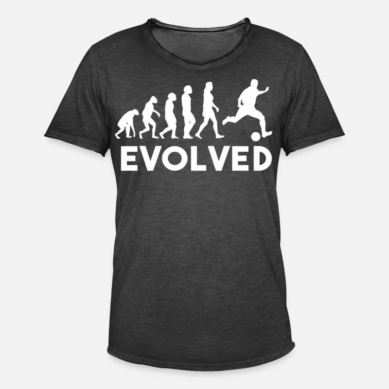 Fussball evolution - Männer Vintage T-Shirt - Vintage Schwarz