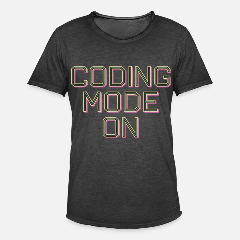 Coding Mode On 13 - Männer Vintage T-Shirt - Vintage Schwarz