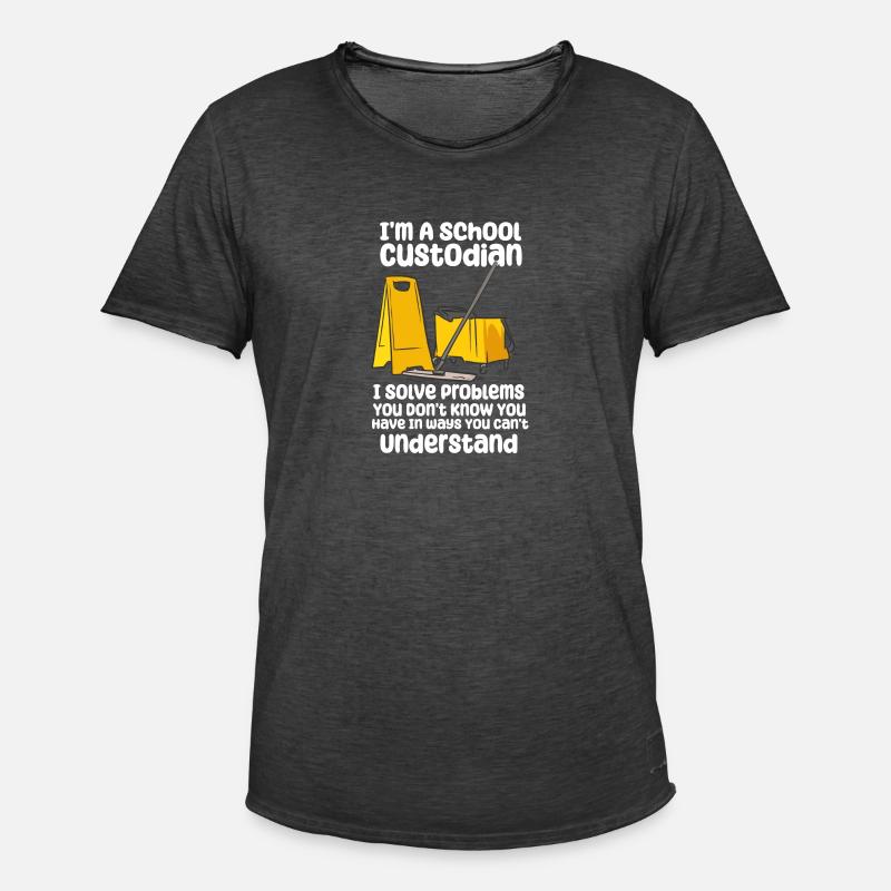 School Custodian Solve Problems - Männer Vintage T-Shirt - Vintage Schwarz