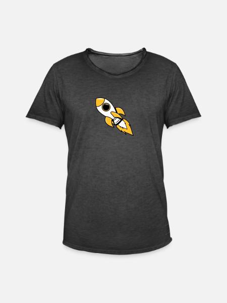 rocket space travel flying - Men's Vintage T-Shirt - washed black