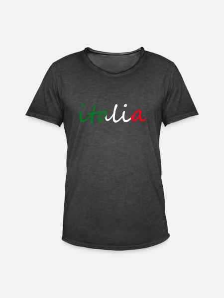 Italy - Men's Vintage T-Shirt - washed black
