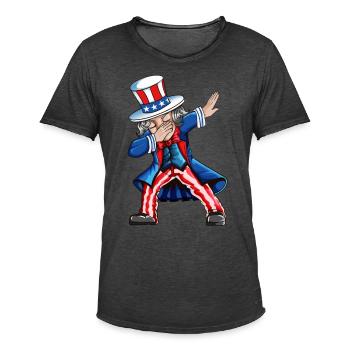 Independence Day USA American Dab Outfit - T-shirt vintage Homme - noir vintage - Devant - Jose (178cm)