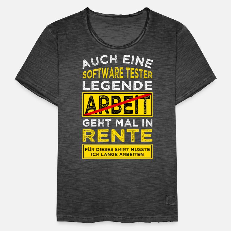 Software Tester Rente Rentner Männer Vintage T-Shirt