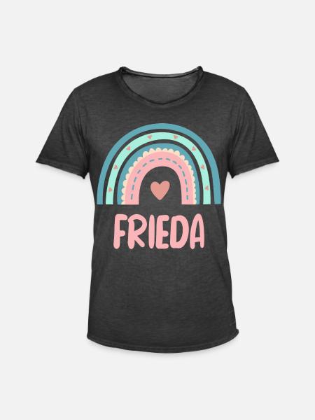 Frieda Name Rainbow Baby - Men's Vintage T-Shirt - washed black