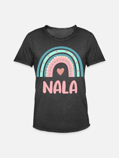 Nala Name Regenbogen Baby - Männer Vintage T-Shirt - Vintage Schwarz