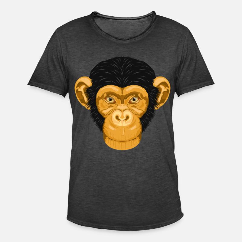 Affe Schimpanse Äffchen - Männer Vintage T-Shirt - Vintage Schwarz