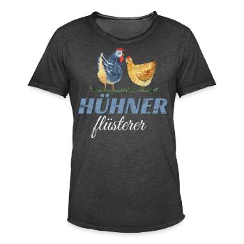 Hühner Flüsterer - Huhn Hühnerhalter Spruch - Männer Vintage T-Shirt - Vintage Schwarz - Vorne