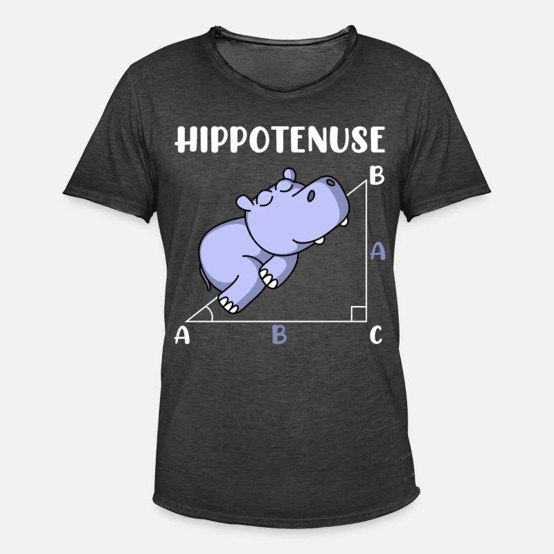 Hippotenuse fun math math - Men's Vintage T-Shirt - washed black