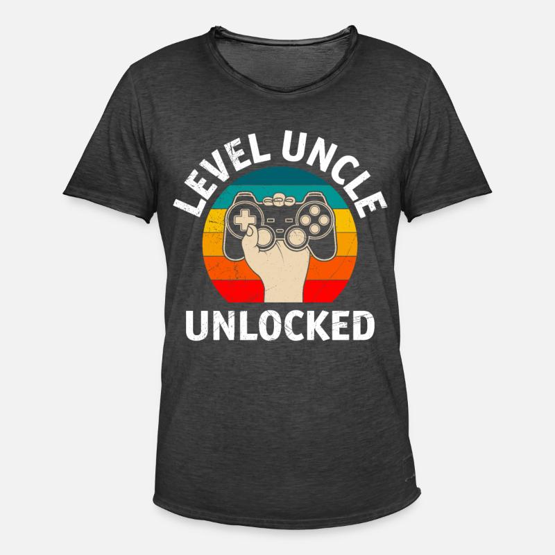 Level Onkel wird freigeschaltet Onkel - Männer Vintage T-Shirt - Vintage Schwarz