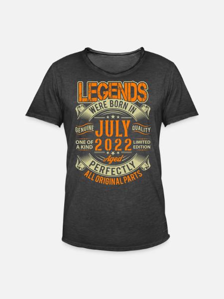 2022 July Birthday Legend - Men's Vintage T-Shirt - washed black