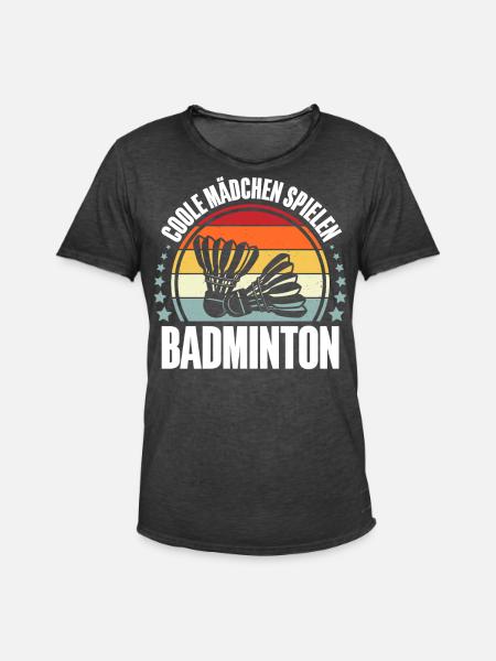 Badminton - Männer Vintage T-Shirt - Vintage Schwarz