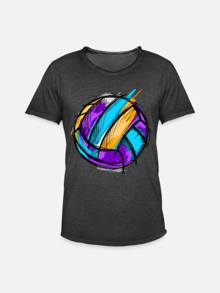 Volleyball - Men's Vintage T-Shirt - washed black