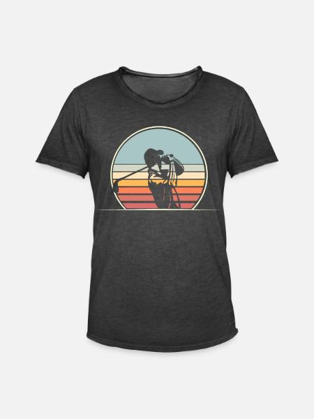 Golf Golfer - Männer Vintage T-Shirt - Vintage Schwarz
