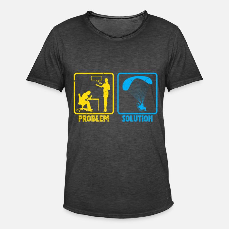 Gleitschirmflieger Problem Solution Paraglider - Männer Vintage T-Shirt - Vintage Schwarz