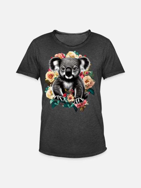 Koala - Men's Vintage T-Shirt - washed black