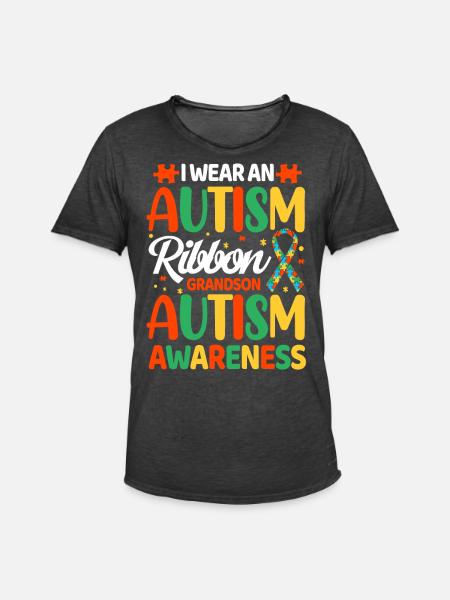Autism Autistic - Men's Vintage T-Shirt - washed black