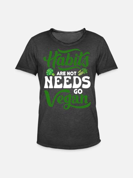 Véganisme végétalien - T-shirt vintage Homme - noir vintage