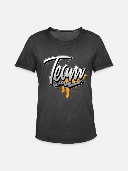 Team - Men's Vintage T-Shirt - washed black