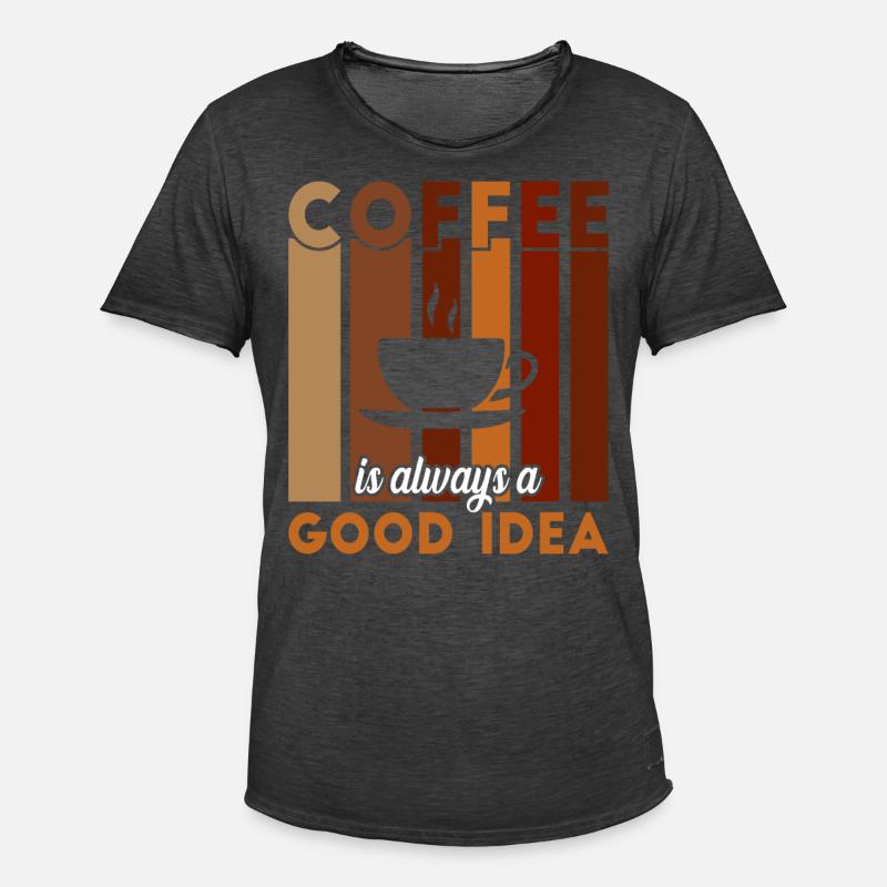Kaffee - Männer Vintage T-Shirt - Vintage Schwarz