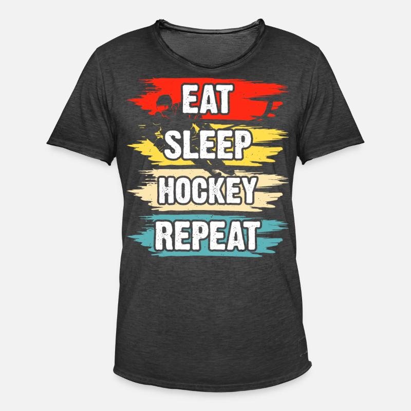 Hockey - Männer Vintage T-Shirt - Vintage Schwarz
