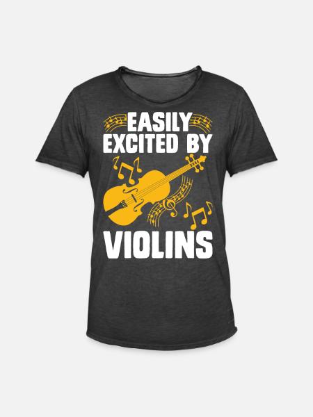 Violin Violinist - Men's Vintage T-Shirt - washed black