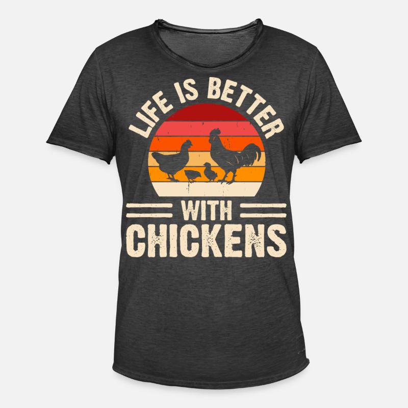 Chickens Chicken - Men's Vintage T-Shirt - washed black