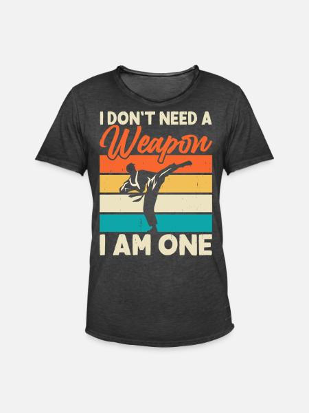 Karate - Men's Vintage T-Shirt - washed black