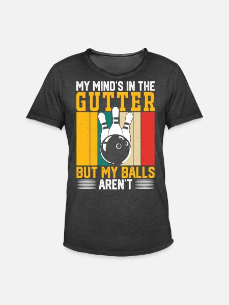 Bowling - T-shirt vintage Homme - noir vintage
