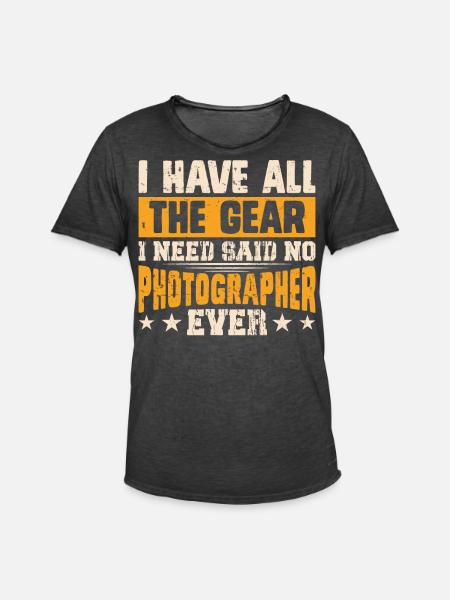 Photographer - Men's Vintage T-Shirt - washed black