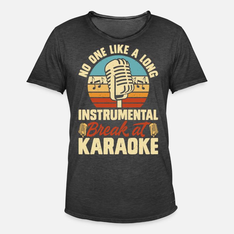 Karaoke Singing - Men's Vintage T-Shirt - washed black