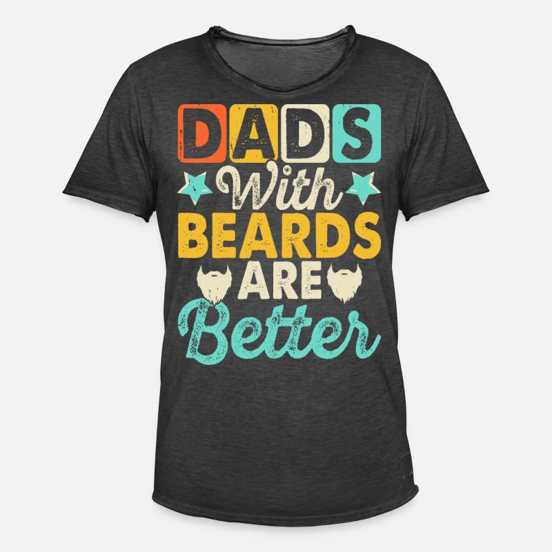 Daddy with a beard - Men's Vintage T-Shirt - washed black