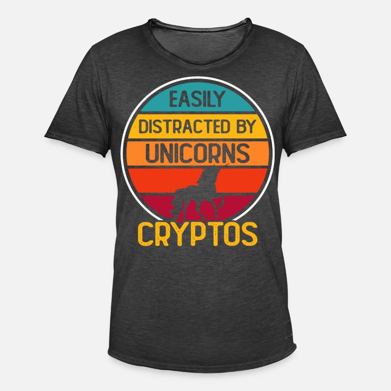 Krypto Kryptowährung Einhorn - Männer Vintage T-Shirt - Vintage Schwarz