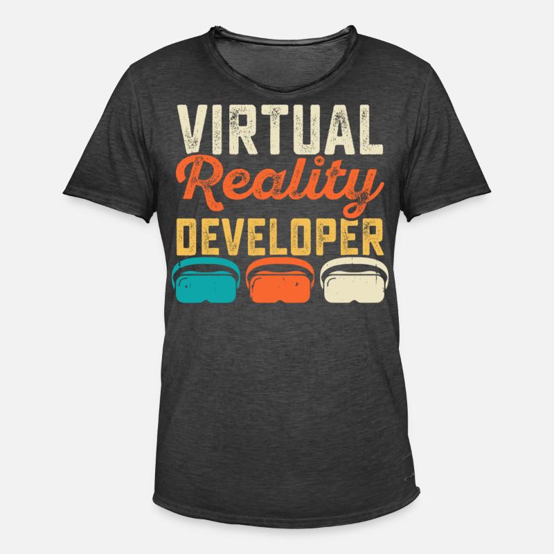 VR Virtuel Reality - Männer Vintage T-Shirt - Vintage Schwarz