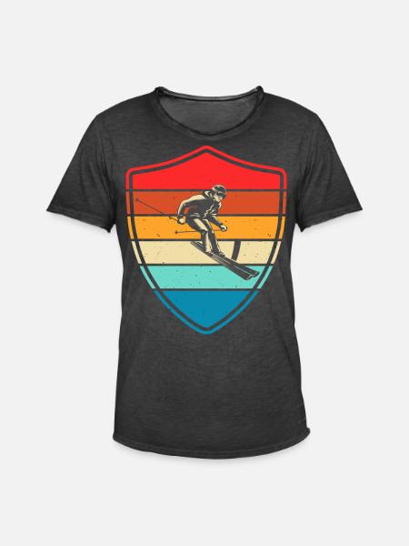 Ski Skiing Skiers - Men's Vintage T-Shirt - washed black
