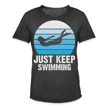 Schwimmen Schwimmer - Männer Vintage T-Shirt - Vintage Schwarz - Vorne