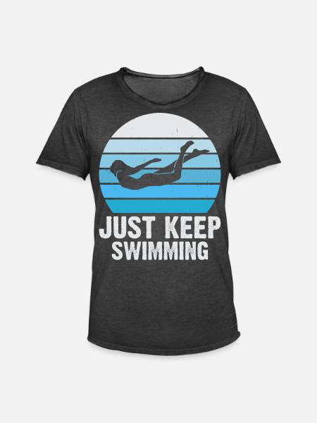 Swimming Float - Men's Vintage T-Shirt - washed black