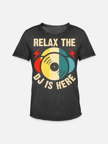 Dj Djing - T-shirt vintage Homme - noir vintage