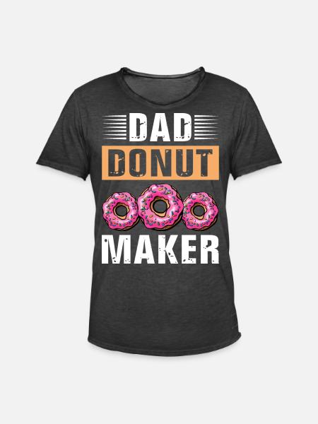 Papa Donut - Men's Vintage T-Shirt - washed black