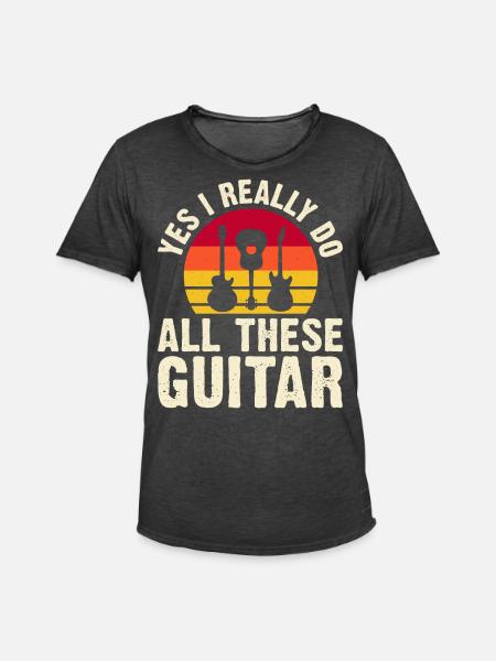 Guitariste Guitare - T-shirt vintage Homme - noir vintage