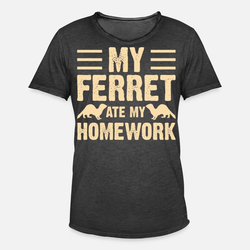 Frettchen - Männer Vintage T-Shirt - Vintage Schwarz