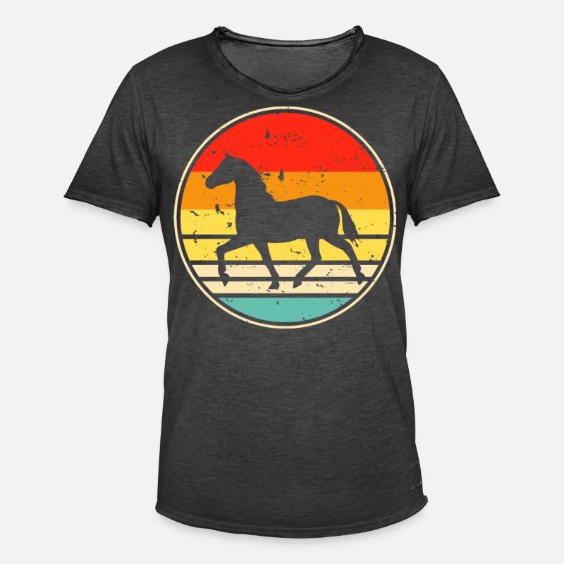 Pferd - Männer Vintage T-Shirt - Vintage Schwarz